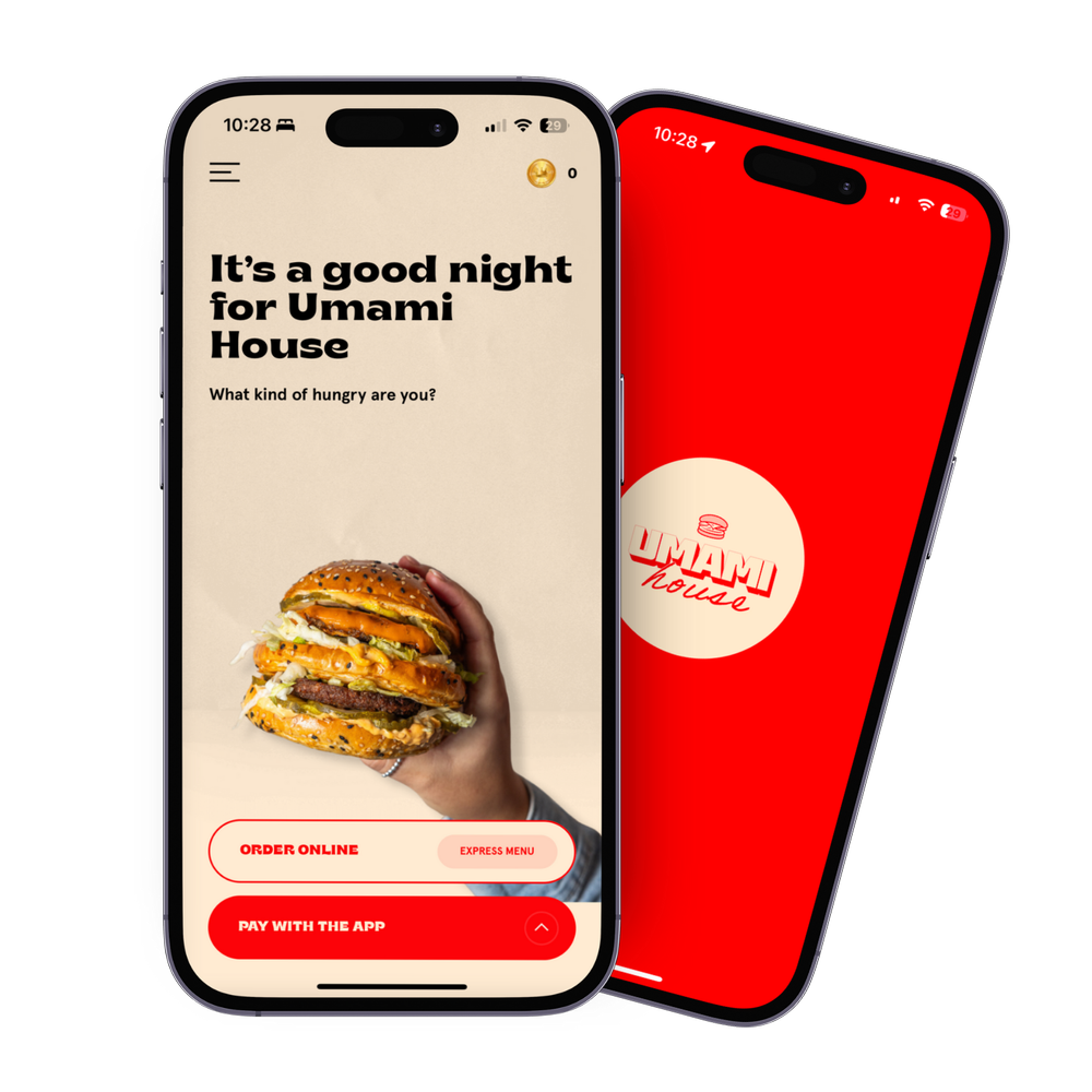 Umami House loyalty app on a phone